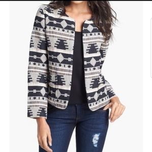 Like Mynded Aztec Open Front Blazer Jacket Size M